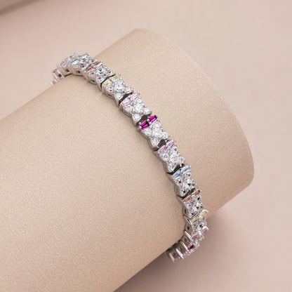 [Windsor Jewelry]Unique Colorful Flower Shape Daily Bracelet