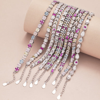[Windsor Jewelry]Unique Colorful Flower Shape Daily Bracelet