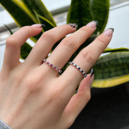 [Windsor Jewelry]Exquisite Colorful Round Cut Tennis Ring