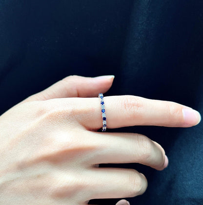 [Windsor Jewelry]Exquisite Colorful Round Cut Tennis Ring