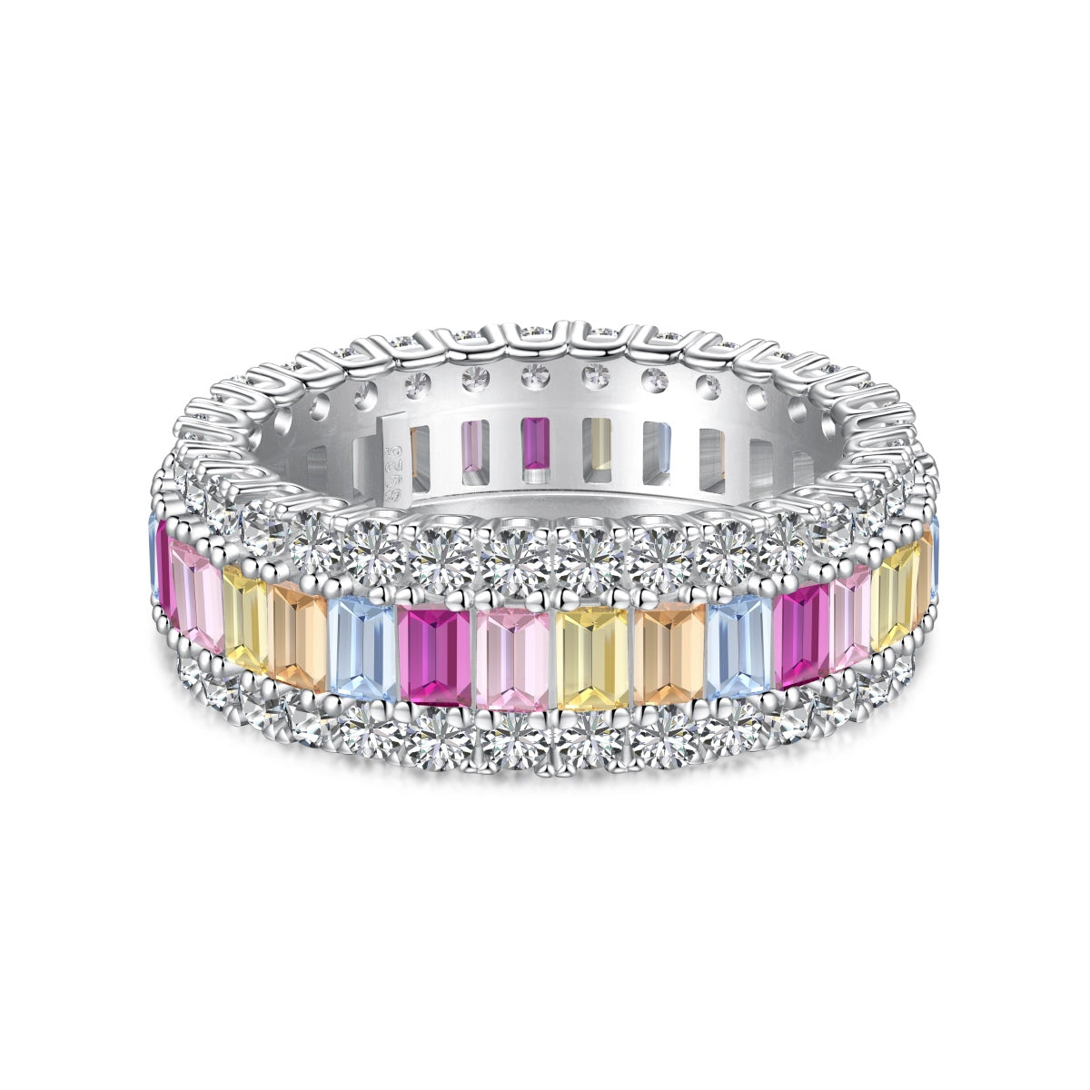 [Windsor Jewelry]Dainty Colorful Radiant Cut Daily Ring