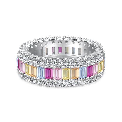 [Windsor Jewelry]Dainty Colorful Radiant Cut Daily Ring