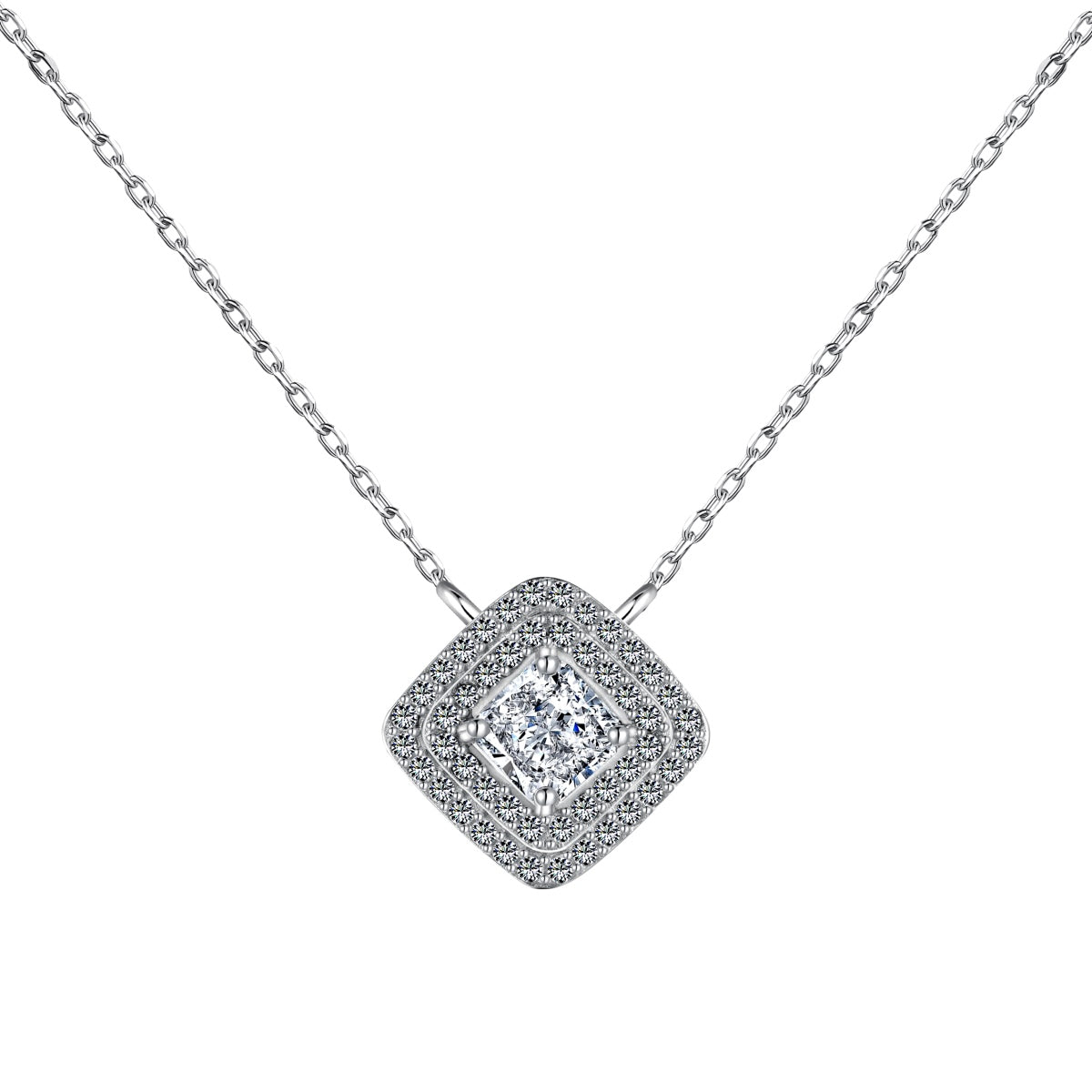 [Windsor Jewelry]Sparkling Asscher Cut Necklace