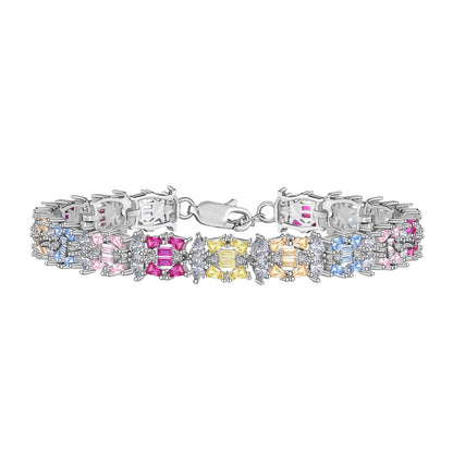 [Windsor Jewelry]Delicate Colorful Multi Cut Party Bracelet
