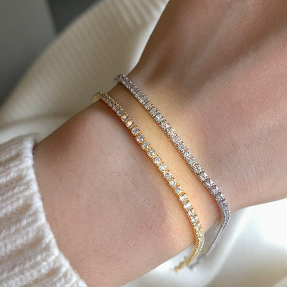 [Windsor Jewelry]Radiant Shinning Princess Cut Tennis Bracelet