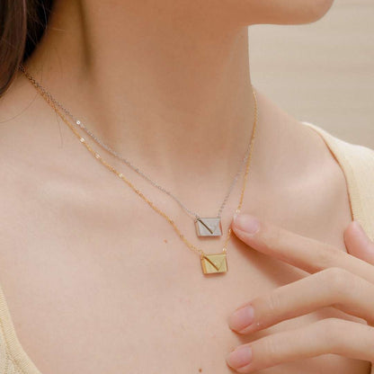 [Windsor Jewelry]Envelope Heart Shape Mother's Day Necklace