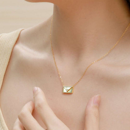 [Windsor Jewelry]Envelope Heart Shape Mother's Day Necklace