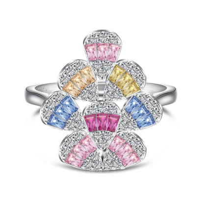 [Windsor Jewelry]Sparkling Colorful Water Drop Shape Daily Ring
