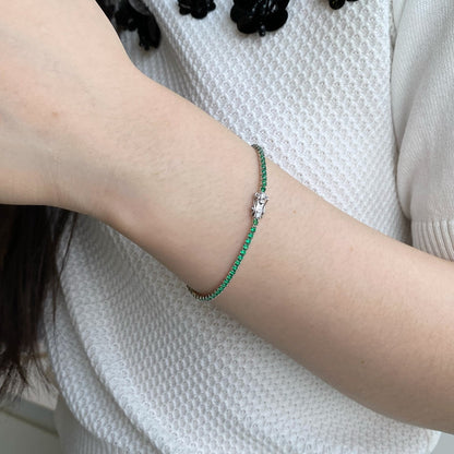 [Windsor Jewelry]Dazzling Colorful Round Cut Daily Bracelet