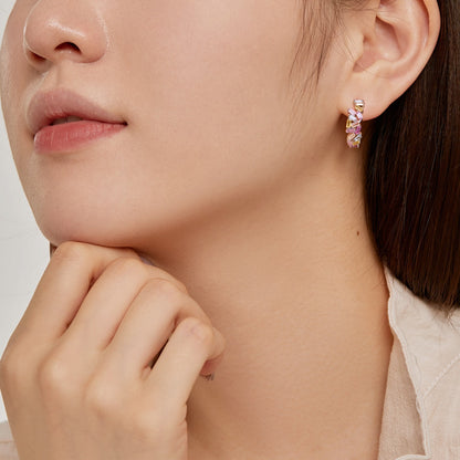 [Windsor Jewelry]Dazzling Colorful Emerald Cut Daily Earrings