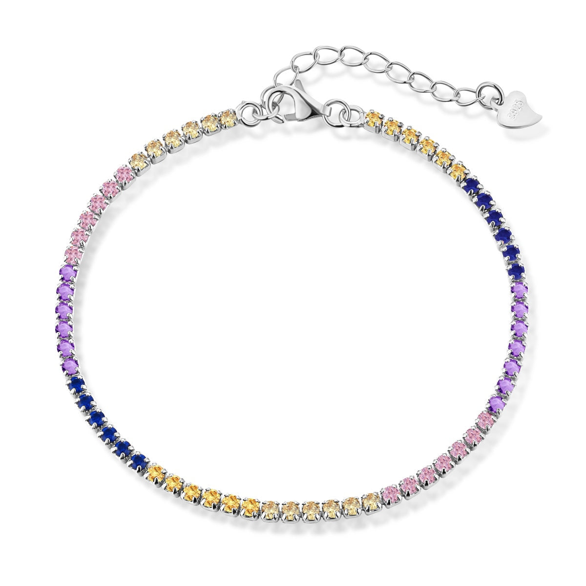 [Windsor Jewelry]Radiant Shinning Princess Cut Tennis Bracelet