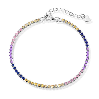 [Windsor Jewelry]Radiant Shinning Princess Cut Tennis Bracelet