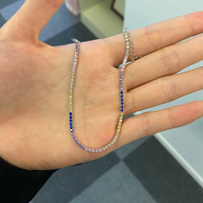 [Windsor Jewelry]Radiant Shinning Princess Cut Tennis Bracelet