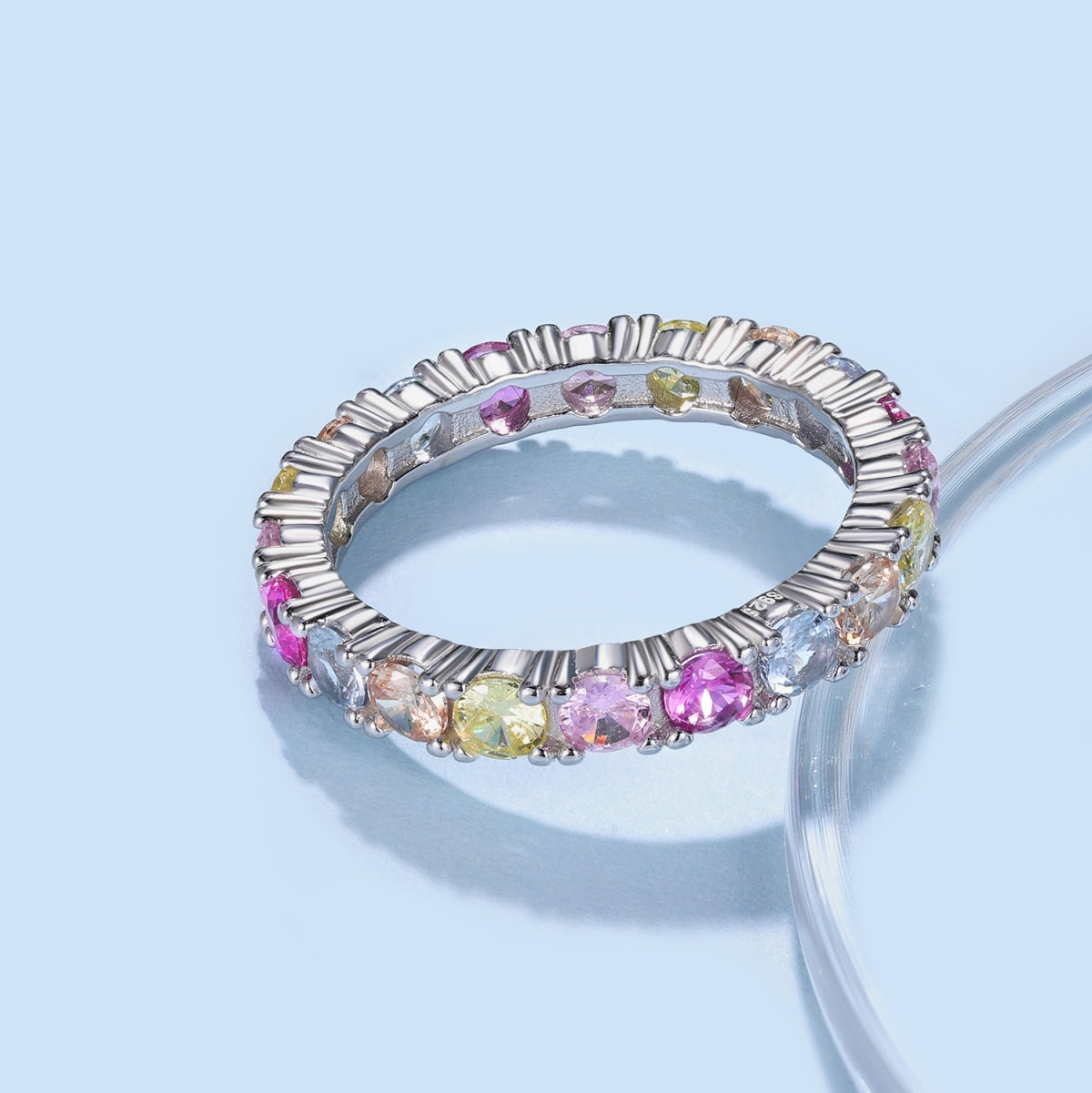 [Windsor Jewelry]Dazzling Lustrous Round Cut Tennis Ring