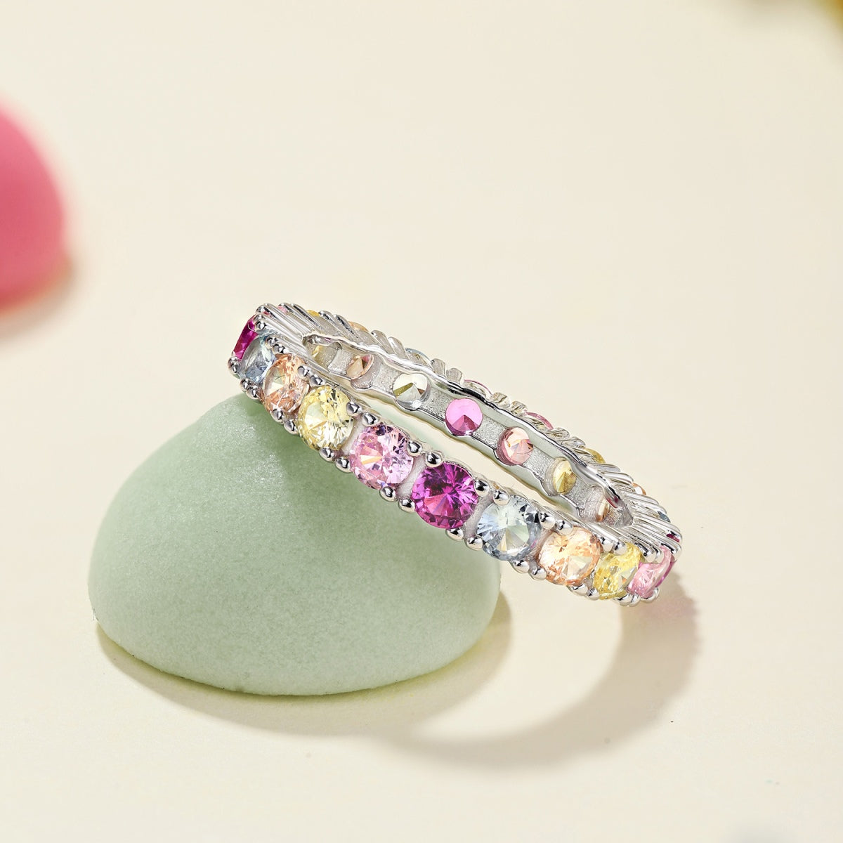 [Windsor Jewelry]Dazzling Lustrous Round Cut Tennis Ring