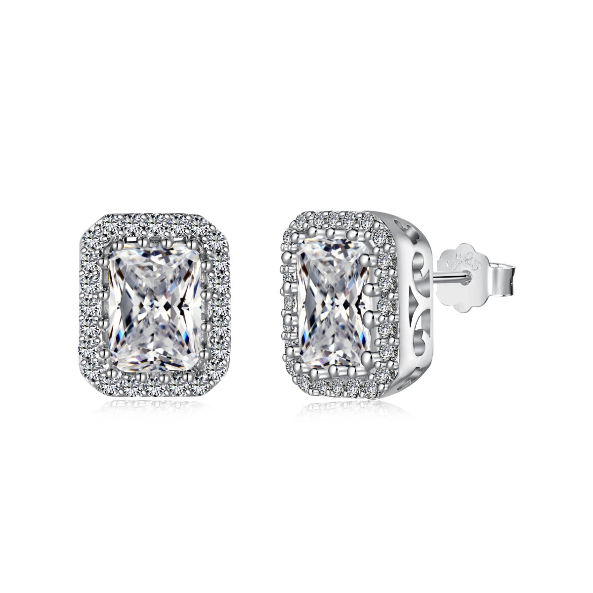 [Windsor Jewelry]1.0 Carat Luxurious Dainty Emerald Cut Daily Earrings