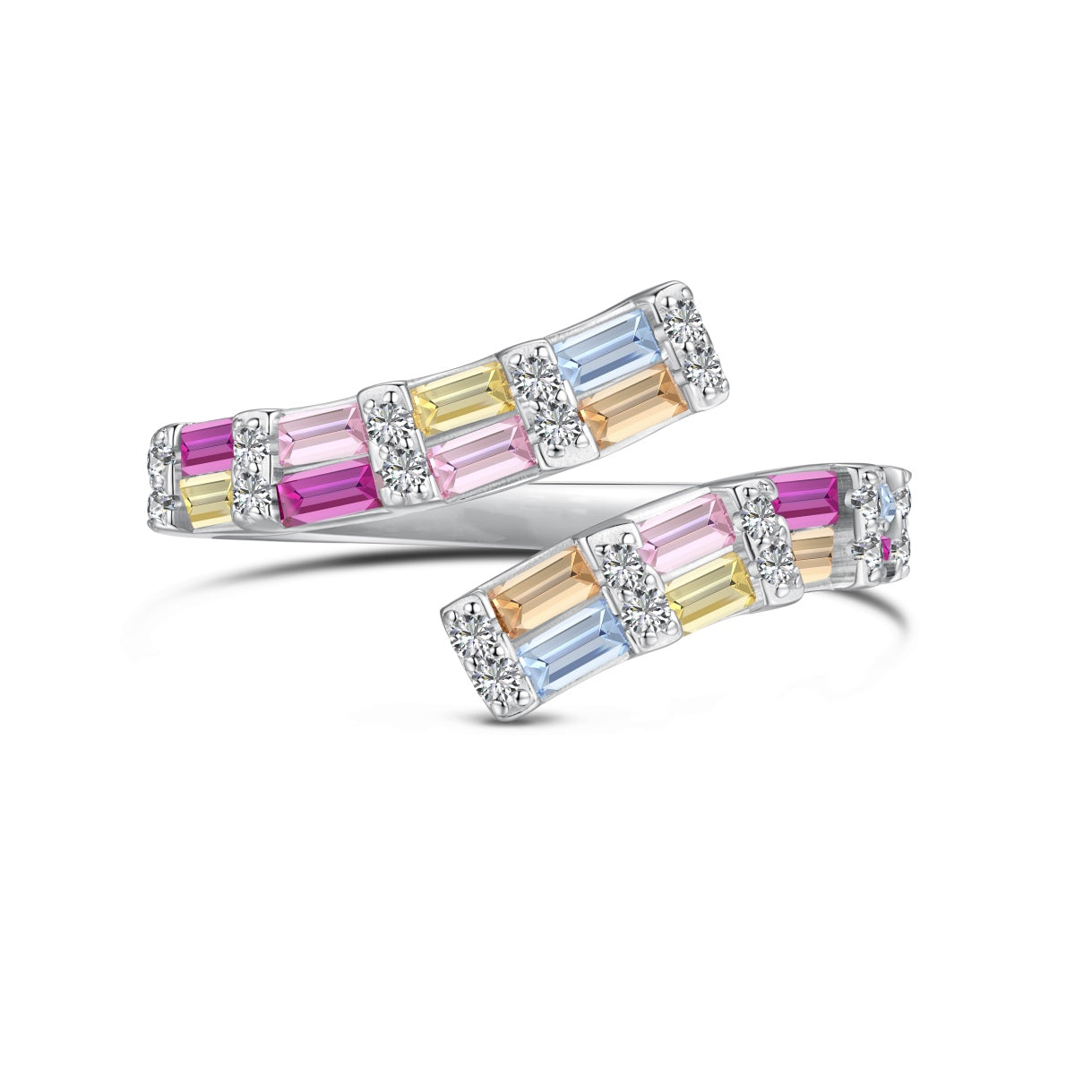 [Windsor Jewelry]Charming Colorful Radiant Cut Adjustable Daily Ring