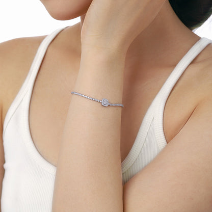 [Windsor Jewelry]Luxurious Dazzling Square Shape Banquet Bracelet