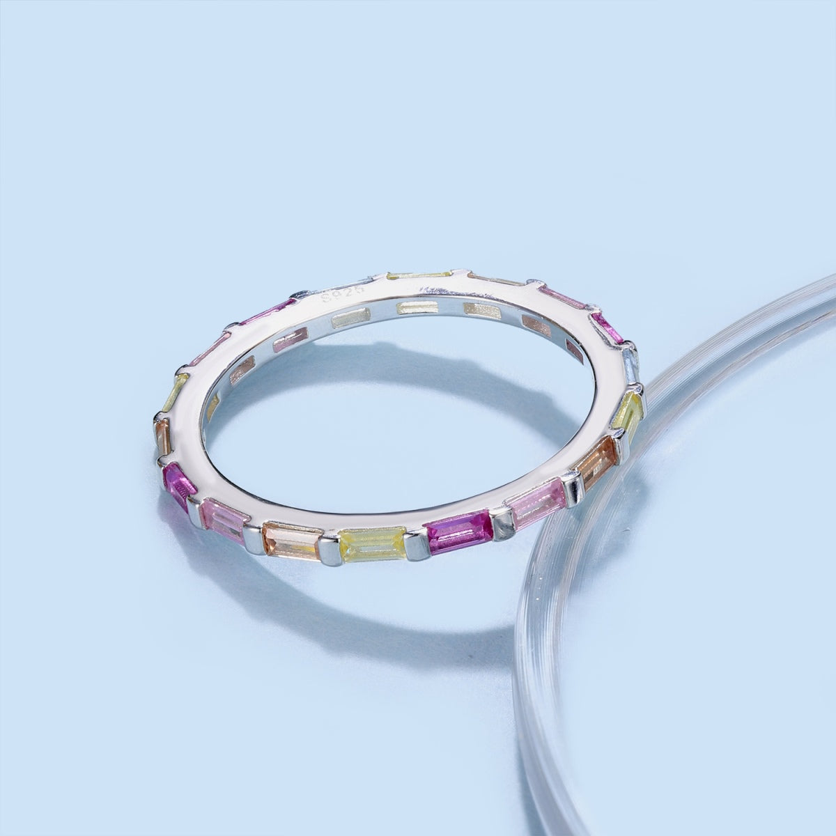 [Windsor Jewelry]Exquisite Multicolored Emerald Cut Daily Ring