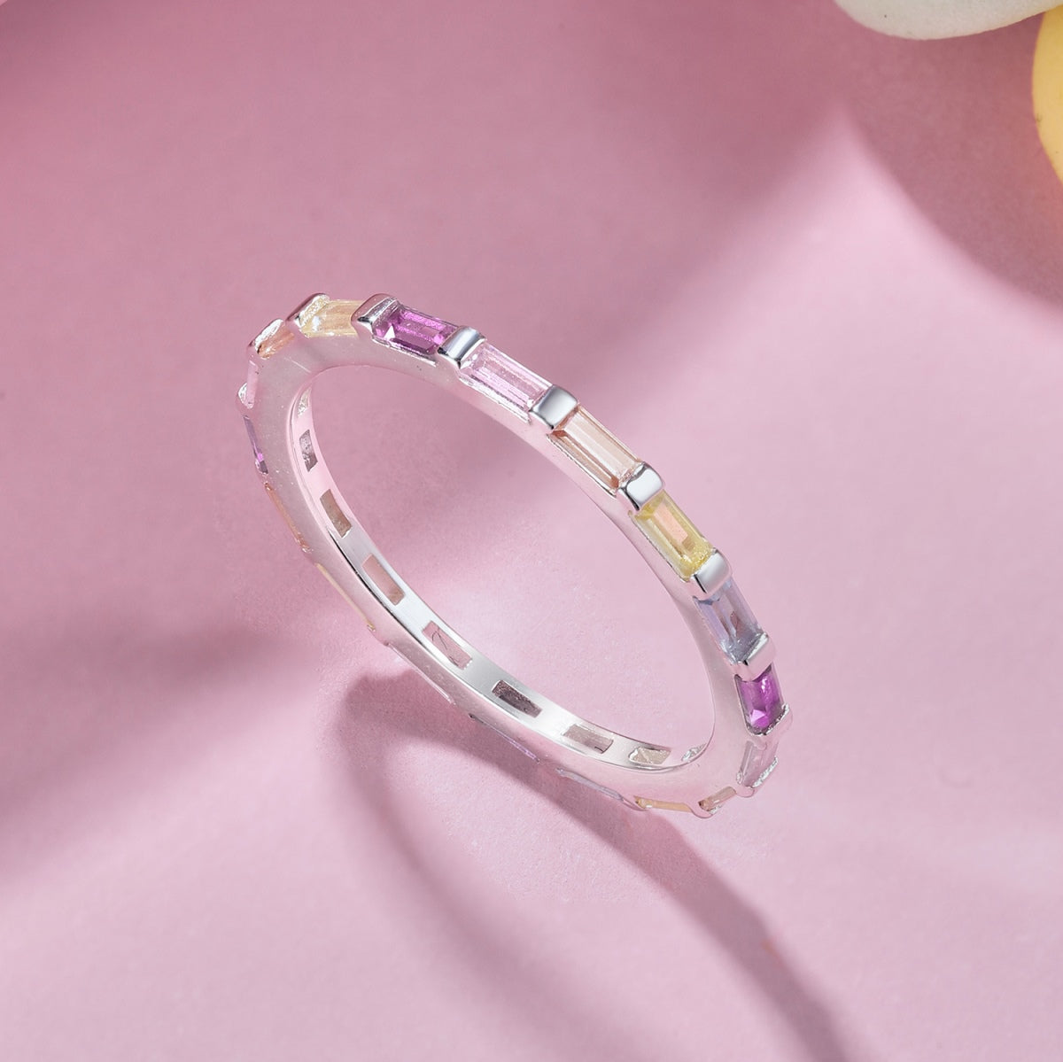 [Windsor Jewelry]Exquisite Multicolored Emerald Cut Daily Ring