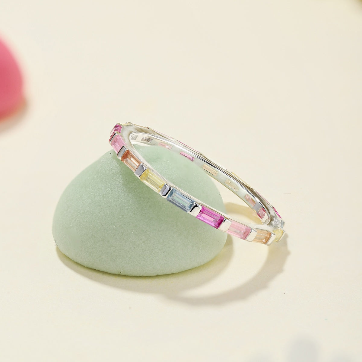 [Windsor Jewelry]Exquisite Multicolored Emerald Cut Daily Ring