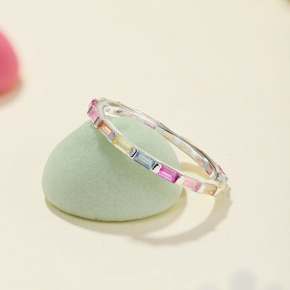 [Windsor Jewelry]Exquisite Multicolored Emerald Cut Daily Ring