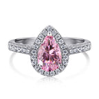 [Tonmkive Jewelry]1.0 Carat Luxurious Resplendent Water Drop Shape Wedding Ring