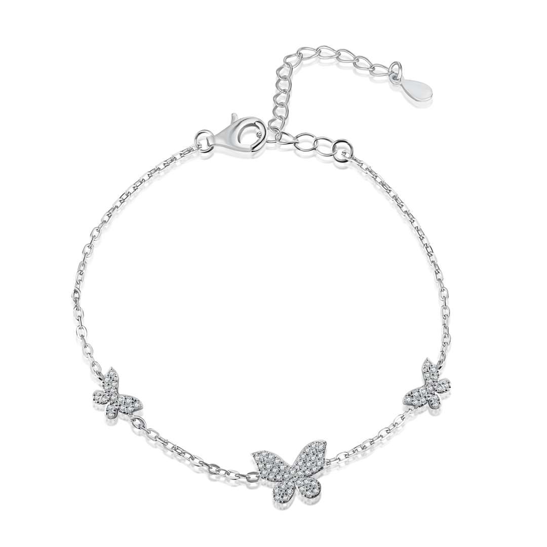 [Windsor Jewelry]Delicate Butterfly Pendant Bracelet