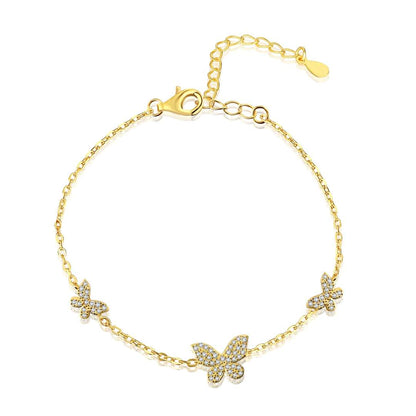[Windsor Jewelry]Delicate Butterfly Pendant Bracelet
