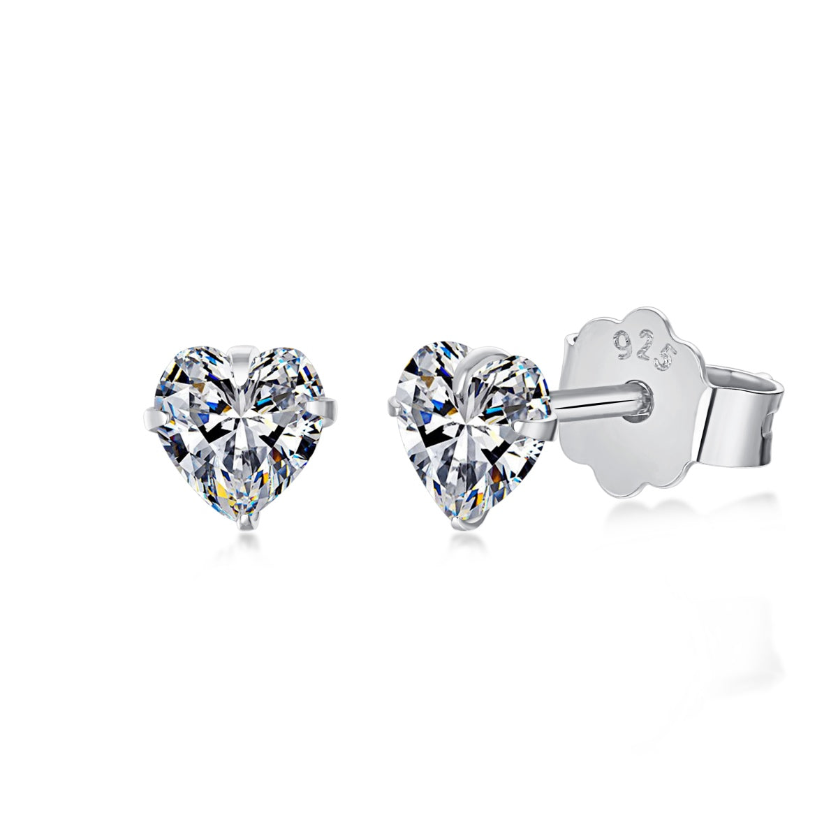 [Windsor Jewelry]Sparkling Heart Shaped Simple Earrings