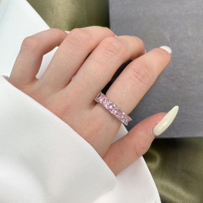 [Windsor Jewelry]Elegant Princess Cut Tennis Ring