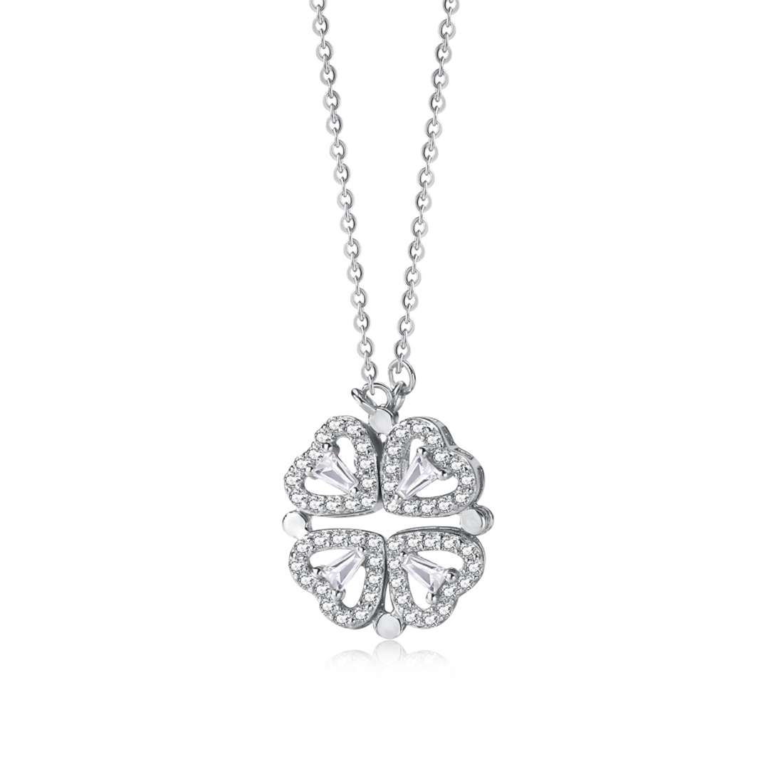 [Windsor Jewelry]Ornate Heart Cut Flower Shape Necklace