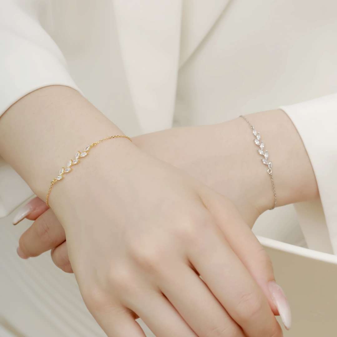 [Windsor Jewelry]Elegant Wheat Leaves Shape Bracelet