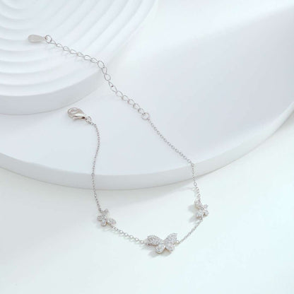[Windsor Jewelry]Delicate Butterfly Pendant Bracelet