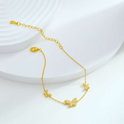 [Windsor Jewelry]Delicate Butterfly Pendant Bracelet