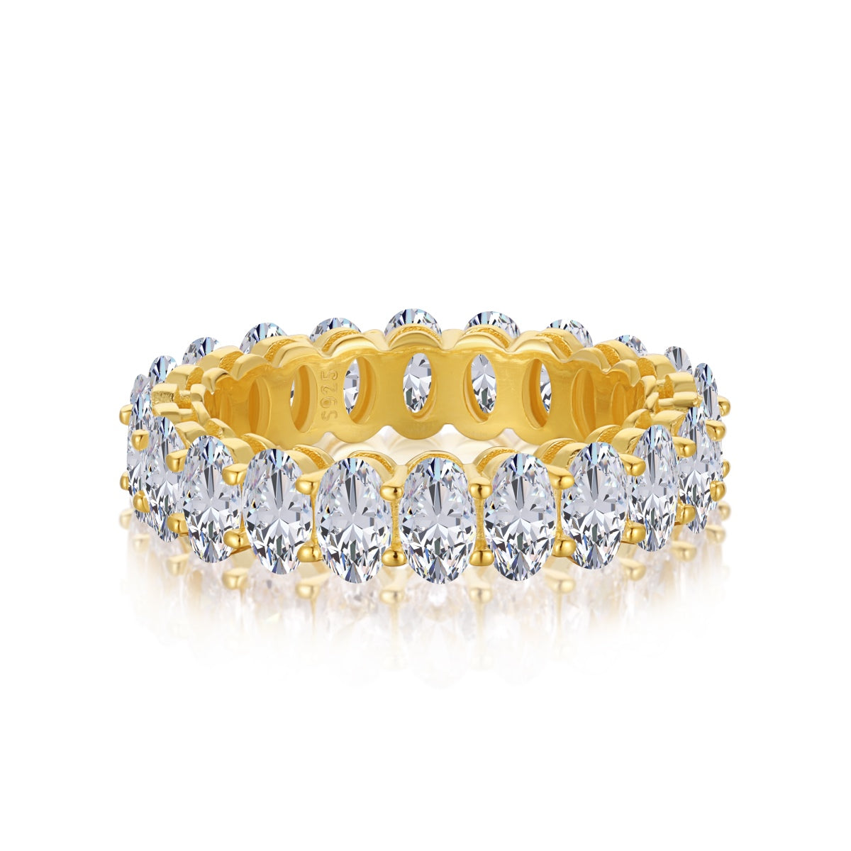 [Windsor Jewelry]Ornate Oval Cut Tennis Ring