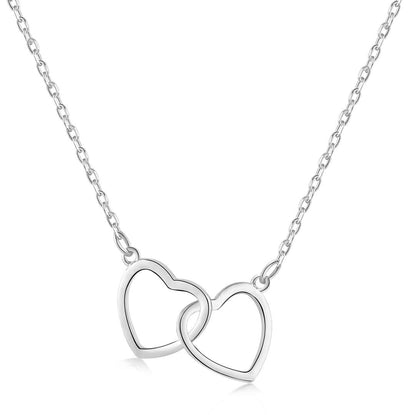 [Windsor Jewelry]Sterling Silver Love Double Ring Necklace