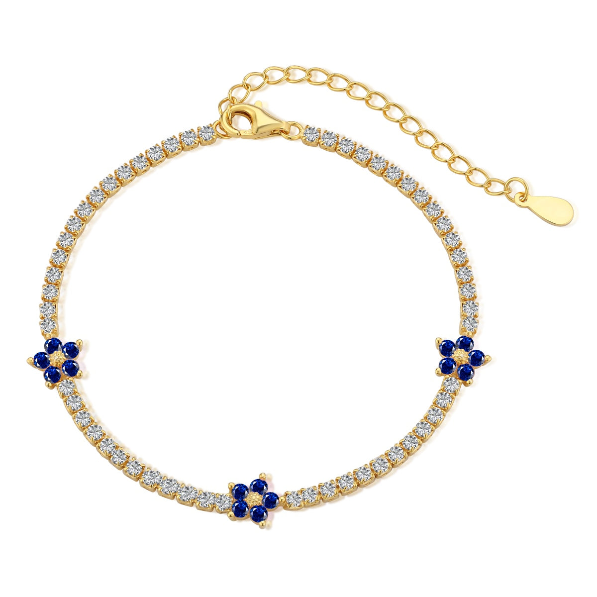 [Windsor Jewelry]Sparkling Flower Shape Tennis Bracelet