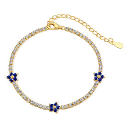 [Windsor Jewelry]Sparkling Flower Shape Tennis Bracelet