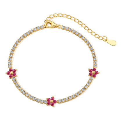 [Windsor Jewelry]Sparkling Flower Shape Tennis Bracelet