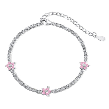 [Windsor Jewelry]Sparkling Flower Shape Tennis Bracelet