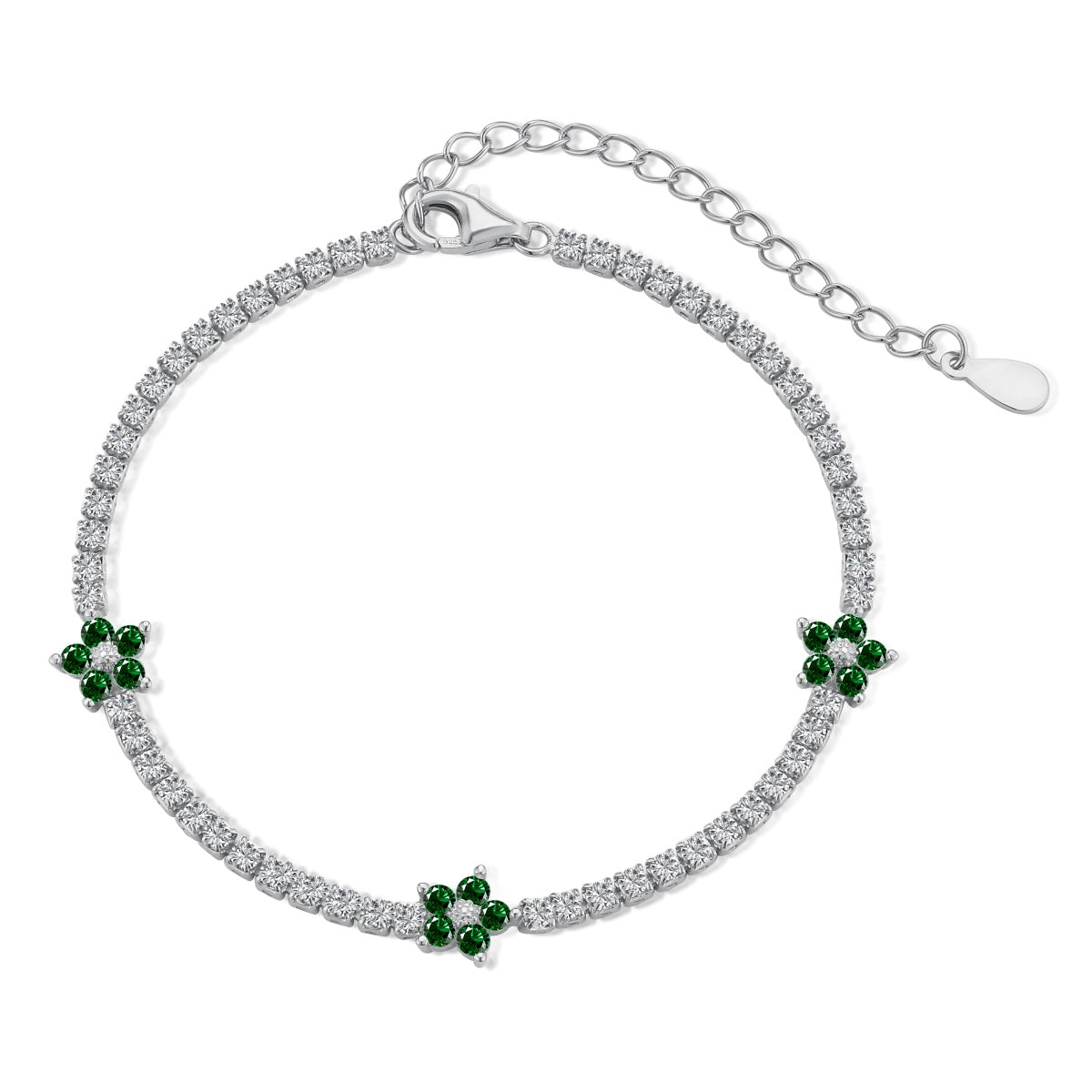 [Windsor Jewelry]Sparkling Flower Shape Tennis Bracelet