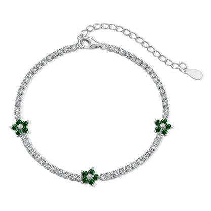[Windsor Jewelry]Sparkling Flower Shape Tennis Bracelet