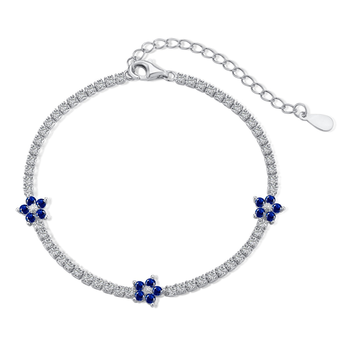 [Windsor Jewelry]Sparkling Flower Shape Tennis Bracelet