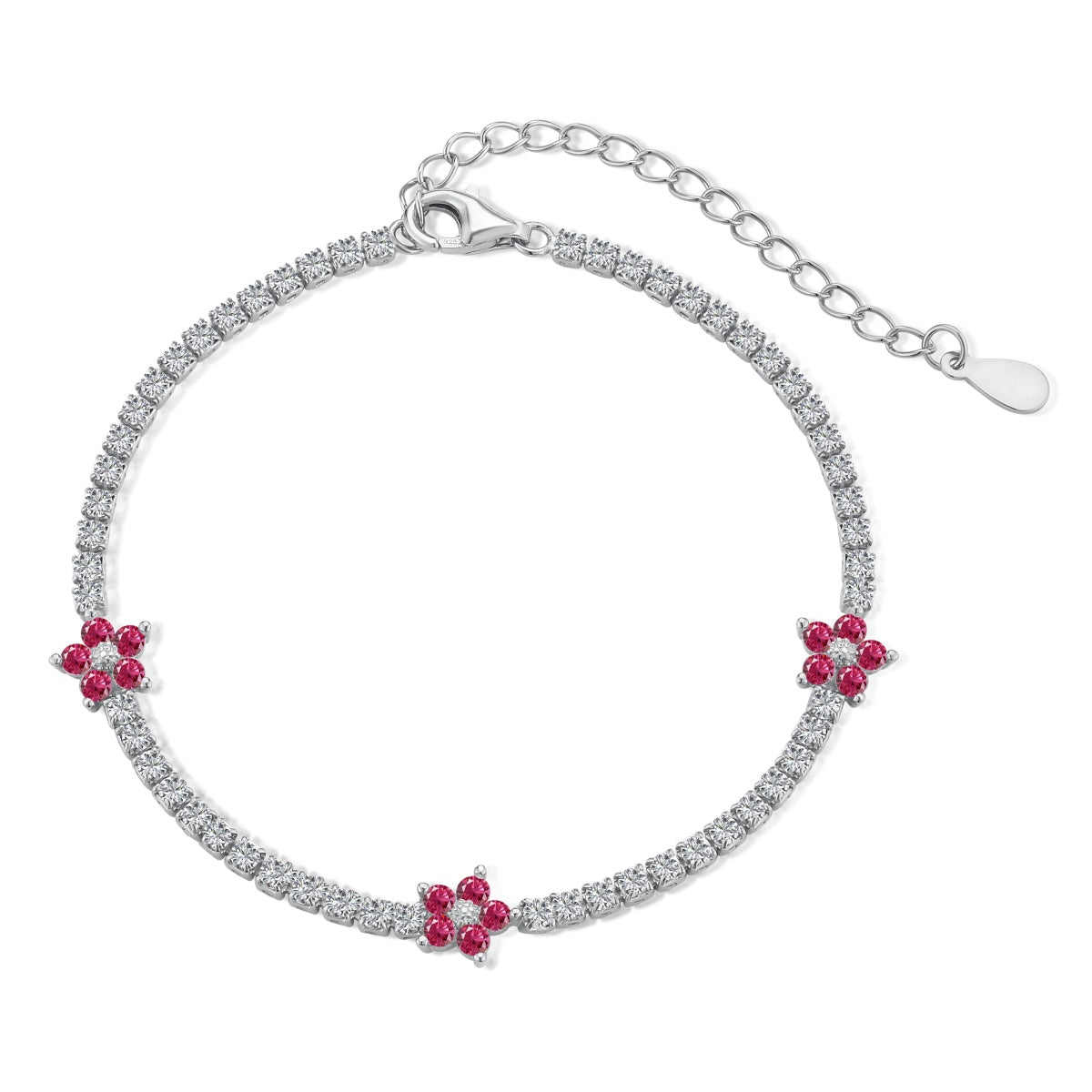 [Windsor Jewelry]Sparkling Flower Shape Tennis Bracelet