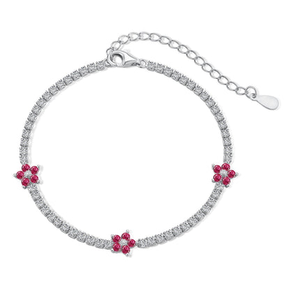 [Windsor Jewelry]Sparkling Flower Shape Tennis Bracelet