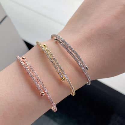 [Windsor Jewelry]Row of Diamonds Round Fashion Bracelet