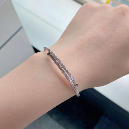 [Windsor Jewelry]Row of Diamonds Round Fashion Bracelet