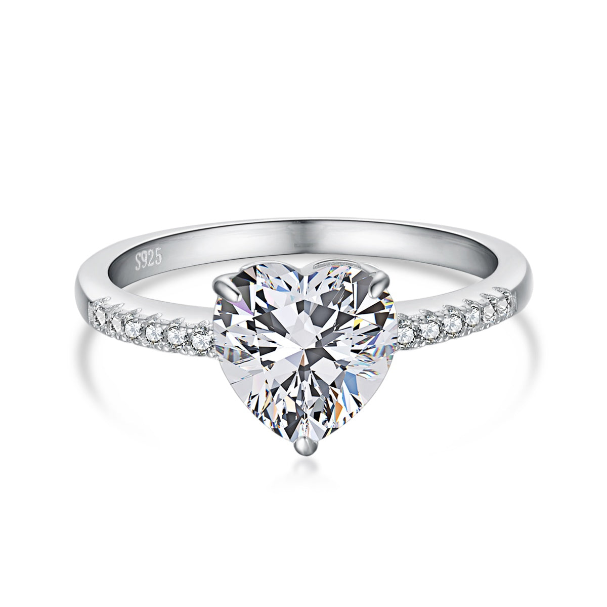 [Windsor Jewelry]2.0 Carat Dazzling Lustrous Heart Cut Lover Ring