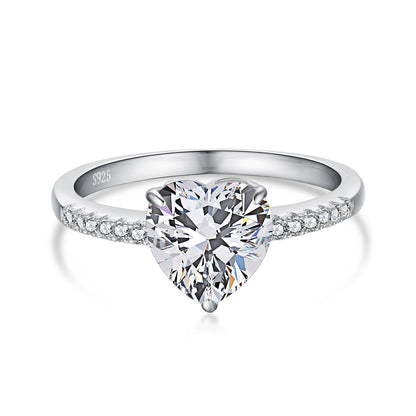 [Windsor Jewelry]2.0 Carat Dazzling Lustrous Heart Cut Lover Ring